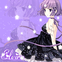 字:elvira  第一张 重影  浅紫色背景 带星星 字:elvira  第二张 重