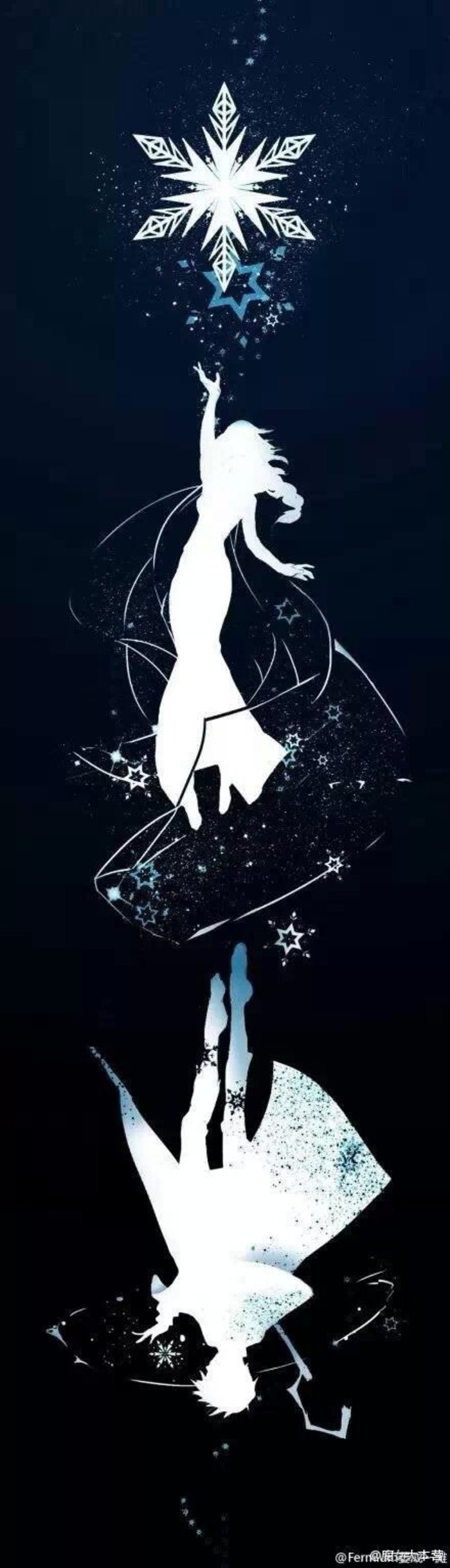 童趣 雪花 射手名片夹底图 素材